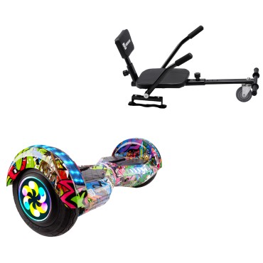 Pakke Hoverboard Comfort Go Kart, 8 tommer, Transformers Multicolor PRO, Lang Rækkevidde, og Sort Comfort Hoverkart, Smart Balance Segboard