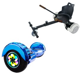 8 inch Hoverboard with Standard Hoverkart, Transformers ElectroBlue PRO, Extended Range and Black Ergonomic Seat, Smart Balance