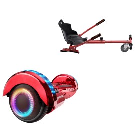 6.5 inch Hoverboard with Standard Hoverkart, Transformers ElectroRed PRO, Extended Range and Red Ergonomic Seat, Smart Balance