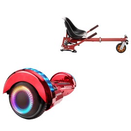 Hoverboard 6.5 Pouces et Hoverkart avec Amortisseurs, Transformers ElectroRed PRO, Grande Autonomie et Hoverkart Rouge avec Amortisseurs, Smart Balance