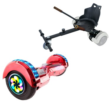 Paket Hoverboard Standard Go Kart 8 tums, Transformers ElectroRed PRO, Lång Räckvidd och Svart Hoverkart, Smart Balance