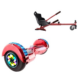 8 inch Hoverboard met Standaard Hoverkart, Transformers ElectroRed PRO, Verlengde Afstand en Rood Hoverkart, Smart Balance