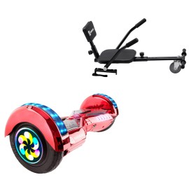 8 inch Hoverboard met Comfort Hoverkart, Transformers ElectroRed PRO, Verlengde Afstand en Zwarte Comfort Hoverkart, Smart Balance