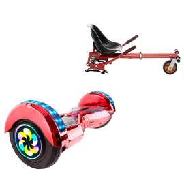 8 inch Hoverboard with Suspensions Hoverkart, Transformers ElectroRed PRO, Extended Range and Red Seat with Double Suspension Set, Smart Balance