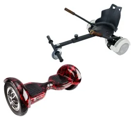 Pakke Hoverboard Standard Go Kart, 10 tommer, Off-Road Flame, Lang Rækkevidde, og Sort Hoverkart, Smart Balance Segboard