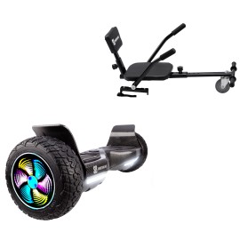 8.5 inch Hoverboard with Comfort Hoverkart, Hummer Carbon PRO, Extended Range and Black Comfort Seat, Smart Balance