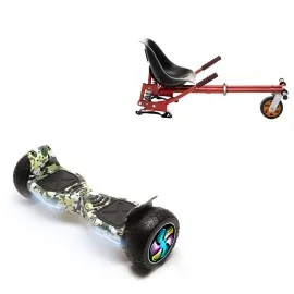 8.5 inch Hoverboard met Schokdempers Hoverkart, Hummer Camouflage PRO, Verlengde Afstand en Rood Hoverkart met Schokdempers, Smart Balance