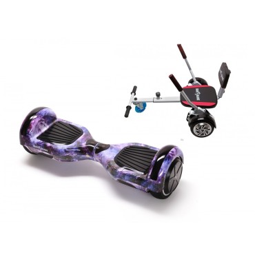 Paket Hoverboard Go-Kart, Smart Balance Regular Galaxy, 6.5 Tum, Dual Motors 36V, 700Wat, Bluetooth-hogtalare, LED-ljus, Premiu