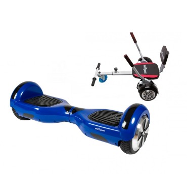 Hoverboard Go-Kart Pack, Smart Balance Regular Blue, 6.5 INCH, Dual Motors 36V, 700Wat, Bluetooth Speakers, LED Lights, Premium