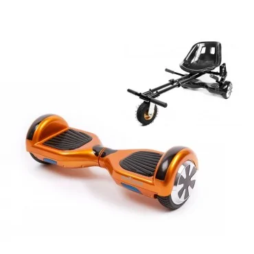Hoverboard Go-Kart Pack, Smart Balance Regular Orange, 6.5 Tommer, dubbele motoren 36V, 700 Wat, Bluetooth-luidsprekers, LED-ve