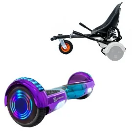 6.5 Zoll Hoverboard mit Stoßdämpfern Sitz, Regular Dakota Junior, Standard Reichweite und Schwarz Stoßdämpfern Hoverboard Sitz, Smart Balance