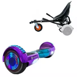 Hoverboard 6.5 Pouces et Hoverkart avec Amortisseurs, Regular Dakota Junior, Standard Autonomie et Hoverkart Noir avec Amortisseurs, Smart Balance