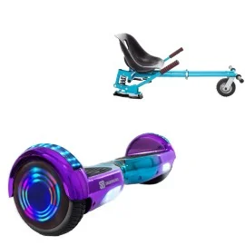 6.5 Zoll Hoverboard mit Stoßdämpfern Sitz, Regular Dakota Junior, Standard Reichweite und Blau Stoßdämpfern Hoverboard Sitz, Smart Balance