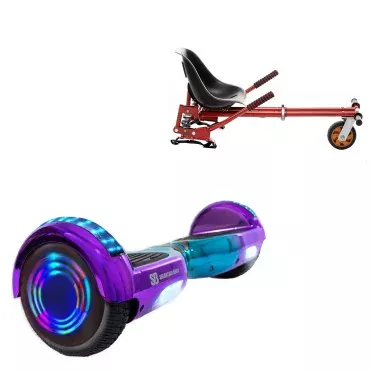 6.5 inch Hoverboard with Suspensions Hoverkart, Regular Dakota Junior, Standard Range and Red Seat with Double Suspension Set, Smart Balance