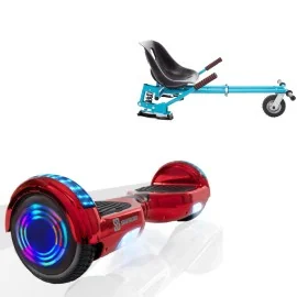 Paket Hoverboard Go Kart med Stötdämpare, 6.5 tums, Regular ElectroRed Junior, Standard Räckvidd och Blå Hoverkart med Stötdämpare, Smart Balance