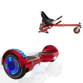 Hoverboard 6.5 Pouces et Hoverkart avec Amortisseurs, Regular ElectroRed Junior, Standard Autonomie et Hoverkart Rouge avec Amortisseurs, Smart Balance