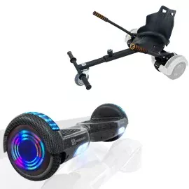 Hoverboard 6.5 Pouces et Standard Hoverkart Kit, Regular Carbon Junior, Standard Autonomie et Hoverkart Noir Standard, Smart Balance