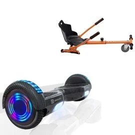 Pakke Hoverboard Standard Go Kart, 6.5 tommer, Regular Carbon Junior, Standard Rækkevidde, og Orange Hoverkart, Smart Balance Segboard