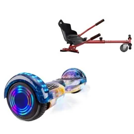 Hoverboard 6.5 Pouces et Standard Hoverkart Kit, Regular Galaxy Orange Junior, Standard Autonomie et Hoverkart Rouge Standard, Smart Balance