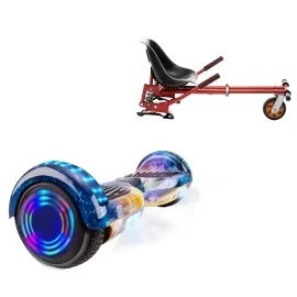 Pakke Hoverboard Go Kart med Støddæmpere, 6.5 tommer, Regular Galaxy Orange Junior, Standard Rækkevidde, og Rød Hoverkart med Støddæmpere, Smart Balance Segboard