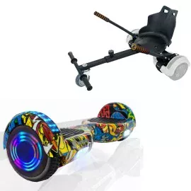 6.5 inch Hoverboard with Standard Hoverkart, Regular HipHop Junior, Standard Range and Black Ergonomic Seat, Smart Balance