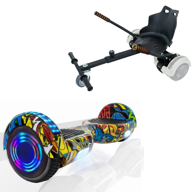 6.5 inch Hoverboard met Standaard Hoverkart, Regular HipHop Junior, Standard Afstand en Zwarte Hoverkart, Smart Balance