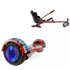 6.5 inch Hoverboard with Standard Hoverkart, Regular Flame Junior, Standard Range and Red Ergonomic Seat, Smart Balance