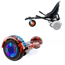 Hoverboard 6.5 Pouces et Hoverkart avec Amortisseurs, Regular Flame Junior, Standard Autonomie et Hoverkart Noir avec Amortisseurs, Smart Balance