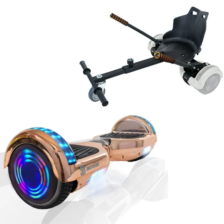 6.5 inch Hoverboard met Standaard Hoverkart, Regular Iron Junior, Standard Afstand en Zwarte Hoverkart, Smart Balance