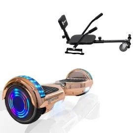 Hoverboard 6.5 pouces et Comfort Hoverkart Kit, Regular Iron Junior, Standard Autonomie et Hoverkart Comfort Noire, Smart Balance