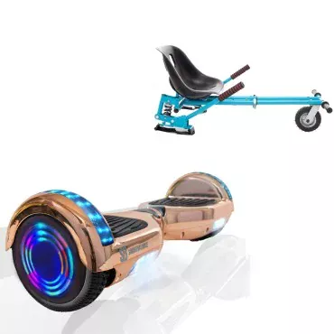 6.5 inch Hoverboard with Suspensions Hoverkart, Regular Iron Junior, Standard Range and Blue Seat with Double Suspension Set, Smart Balance