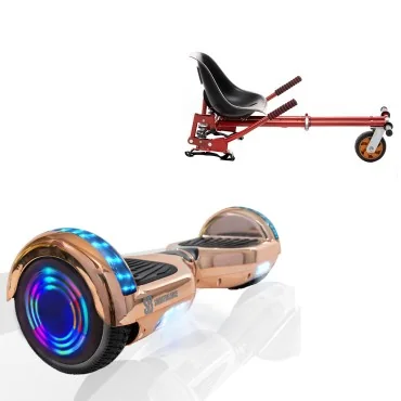 6.5 inch Hoverboard with Suspensions Hoverkart, Regular Iron Junior, Standard Range and Red Seat with Double Suspension Set, Smart Balance