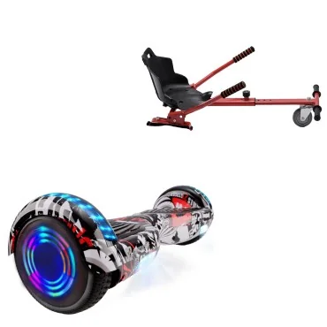 6.5 inch Hoverboard met Standaard Hoverkart, Regular Last Dead Junior, Standard Afstand en Rood Hoverkart, Smart Balance