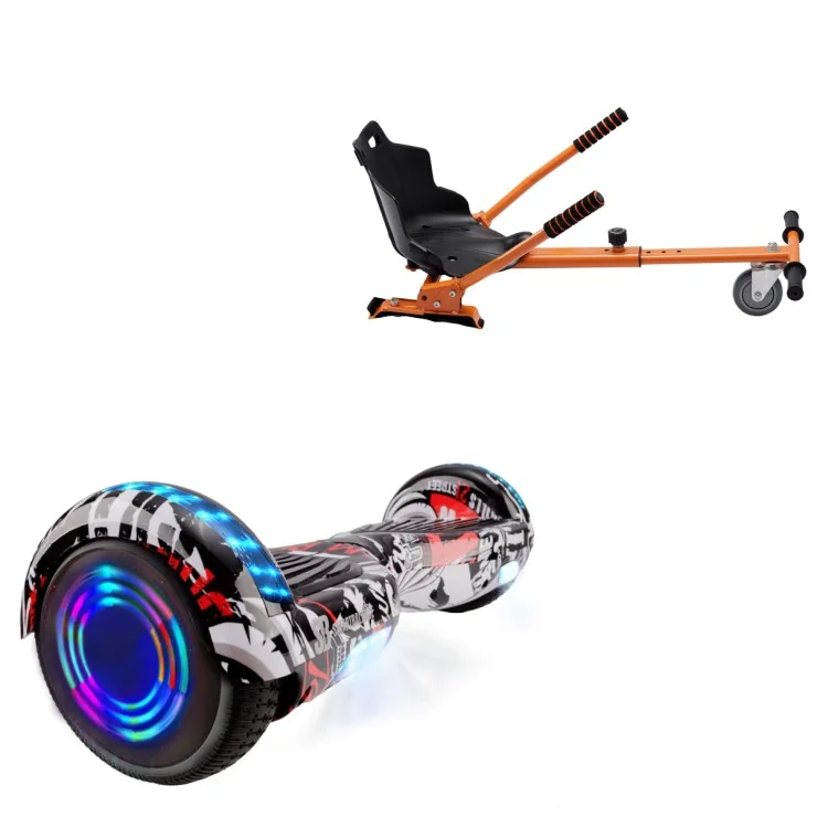 6.5 inch Hoverboard with Standard Hoverkart, Regular Last Dead Junior, Standard Range and Orange Ergonomic Seat, Smart Balance