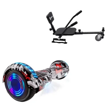 6.5 inch Hoverboard with Comfort Hoverkart, Regular Last Dead Junior, Standard Range and Black Comfort Seat, Smart Balance