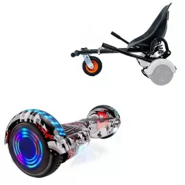 6.5 inch Hoverboard with Suspensions Hoverkart, Regular Last Dead Junior, Standard Range and Black Seat with Double Suspension Set, Smart Balance