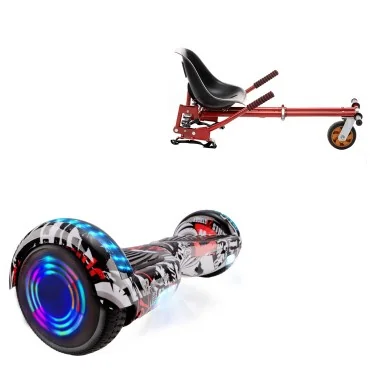 6.5 inch Hoverboard with Suspensions Hoverkart, Regular Last Dead Junior, Standard Range and Red Seat with Double Suspension Set, Smart Balance