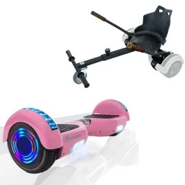 6.5 inch Hoverboard with Standard Hoverkart, Regular Pink Junior, Standard Range and Black Ergonomic Seat, Smart Balance