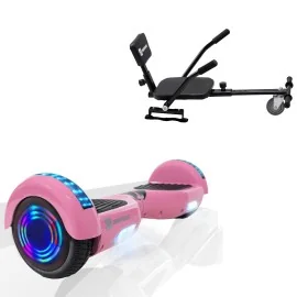 Paket Hoverboard Comfort Go Kart 6.5 tums, Regular Pink Junior, Standard Räckvidd och Svart Comfort Hoverkart, Smart Balance