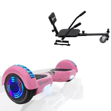 6.5 Zoll Hoverboard mit Comfort Sitz, Regular Pink Junior, Standard Reichweite und Schwarz Comfort Sitz, Smart Balance