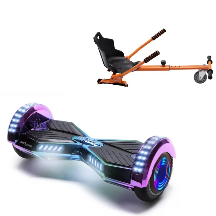 6.5 Zoll Hoverboard mit Standard Sitz, Transformers Dakota Junior, Standard Reichweite und Orange Hoverboard Sitz, Smart Balance