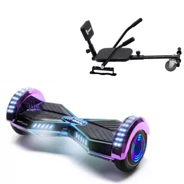 6.5 Zoll Hoverboard mit Comfort Sitz, Transformers Dakota Junior, Standard Reichweite und Schwarz Comfort Sitz, Smart Balance