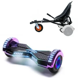 Paket Hoverboard Go Kart med Stötdämpare, 6.5 tums, Transformers Dakota Junior, Standard Räckvidd och Svart Hoverkart med Stötdämpare, Smart Balance