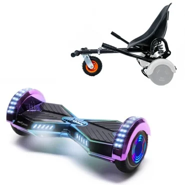 Hoverboard 6.5 Pouces et Hoverkart avec Amortisseurs, Transformers Dakota Junior, Standard Autonomie et Hoverkart Noir avec Amortisseurs, Smart Balance