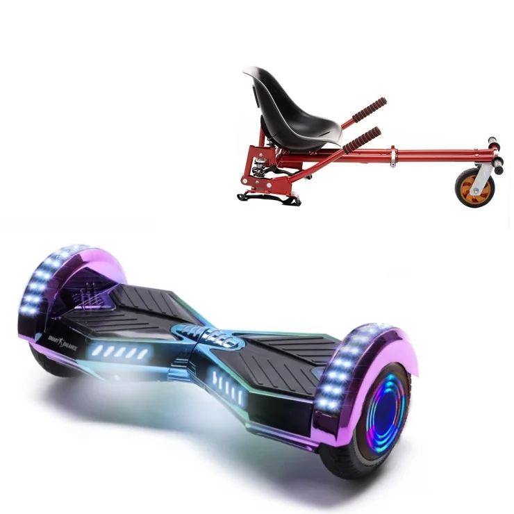 6.5 inch Hoverboard with Suspensions Hoverkart, Transformers Dakota Junior, Standard Range and Red Seat with Double Suspension Set, Smart Balance