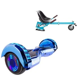 Paket Hoverboard Go Kart med Stötdämpare, 6.5 tums, Transformers ElectroBlue Junior, Standard Räckvidd och Blå Hoverkart med Stötdämpare, Smart Balance