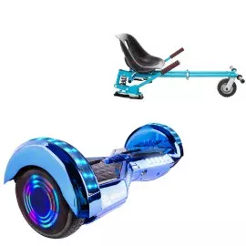 6.5 inch Hoverboard with Suspensions Hoverkart, Transformers ElectroBlue Junior, Standard Range and Blue Seat with Double Suspension Set, Smart Balance