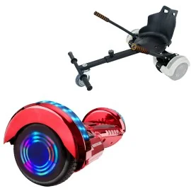 6.5 inch Hoverboard with Standard Hoverkart, Transformers ElectroRed Junior, Standard Range and Black Ergonomic Seat, Smart Balance