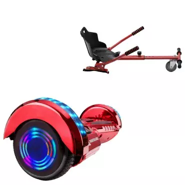 6.5 inch Hoverboard with Standard Hoverkart, Transformers ElectroRed Junior, Standard Range and Red Ergonomic Seat, Smart Balance