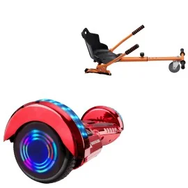 6.5 Zoll Hoverboard mit Standard Sitz, Transformers ElectroRed Junior, Standard Reichweite und Orange Hoverboard Sitz, Smart Balance